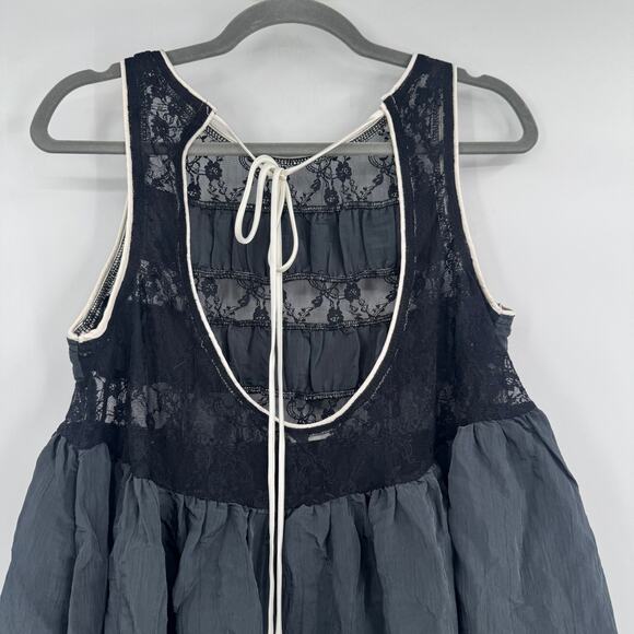 Free People Intimately Women's Medium Black Current Obsession Mini Sleep Dress - Picture 6 of 11